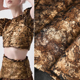 Metallic Crackle Bronzing Fur Fabric Bronzed Woolen Plush Designer Fabric For Diy Sewing Dress Coat Shawl Bag Sofa Material