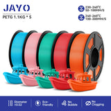 JAYO filaments petg 5Rolls Mixed colors 3D Printer Filament 1.75mm 100% No Bubble FDM 3D Printer Materials DIY Gift 1.1KG/1rolls