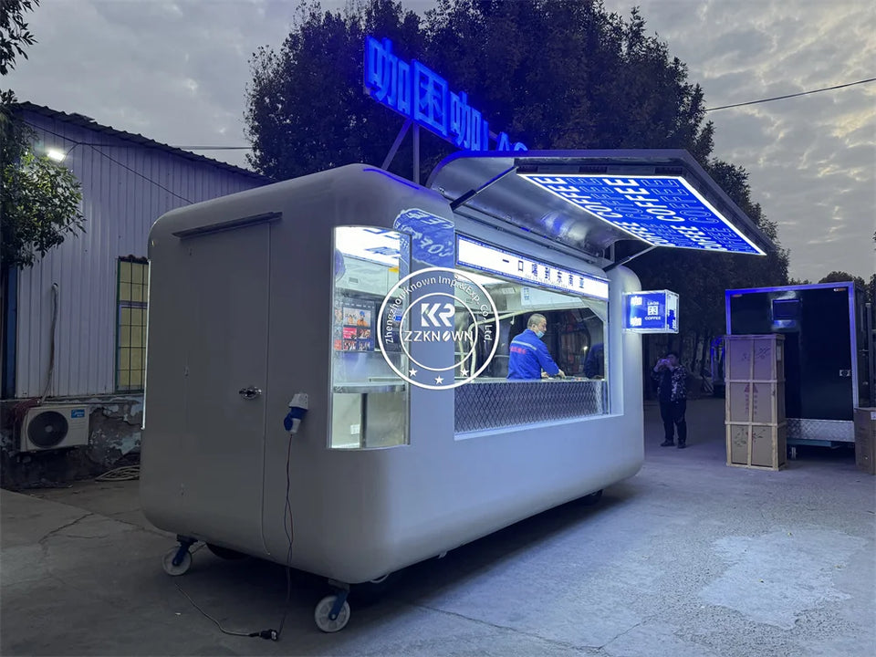New Food Trailer Mobile Food Truck for Bakery Dairy Products Factory Ice Cream Cart Juice Coffee Kiosk Fully Equipped