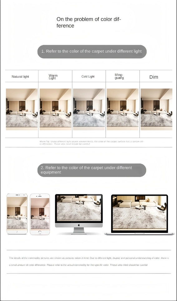 VIKAMA Bedside Carpet, Bedroom High-End Style, Living Room Long Sofa, Coffee Table, Room Floor Mat, Home Decoration