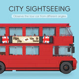 745PCS British Retro Double Decker Bus Model Building Blocks City Tour Bus Car Bricks Desktop Decoration Kids Toys Holiday Gifts
