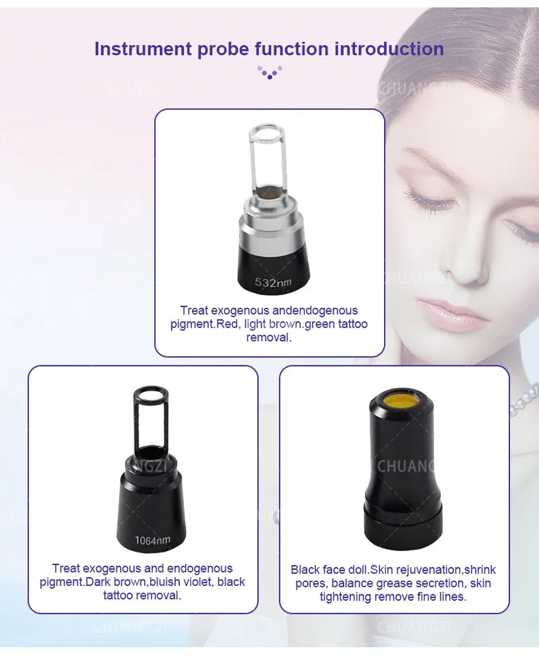 Multifunctional 2 in 1 Diode and Nd Yag Laser 755 808 1064nm Hair Removal Machine Portable Picoseconds Laser Tattoo Remover