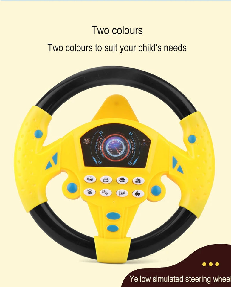 Children Eletric Simulation Steering Wheel Toys Gifts Light Sound Musical Stroller Simulate Driving Car Vocal Toy for Kids