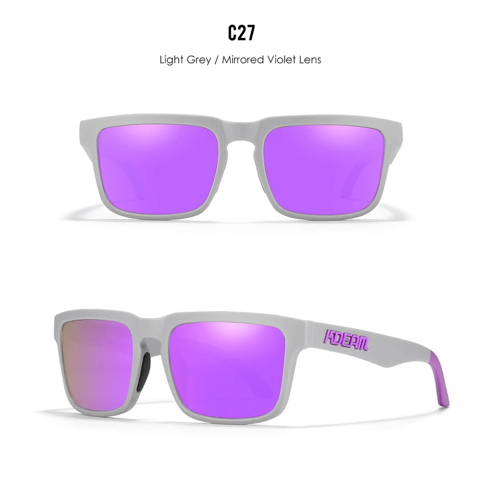 KDEAM New Arrivals Fashion Square Polarized Sunglasses For Men And Women Fishing Sun Glasses Colorful Lens With Hard Case