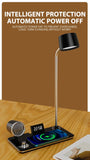 Multifunction LED Desk Lamp Wireless Charger Pad Stand Clock Bluetooth Speaker Night Light USB Port Night Lighting