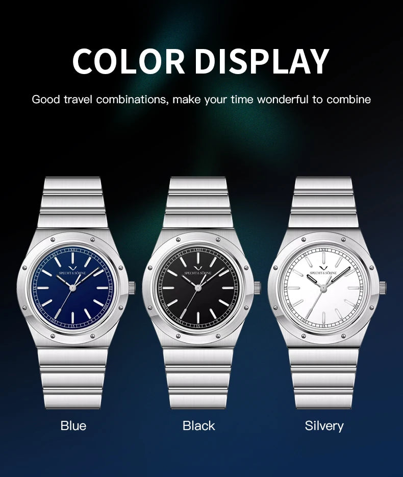 New Arrivals 2025 Specht & Söhne Luxury Watch 38MM Men's Quartz Super Slim Stainless Steel Sapphire Crystal 50M Water Resistant
