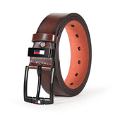 1pc Men's PU Leather Alloy Black Pin Square Buckle Belt Business Leisure Belts Fashion Black Coffee WaistBelts for Men