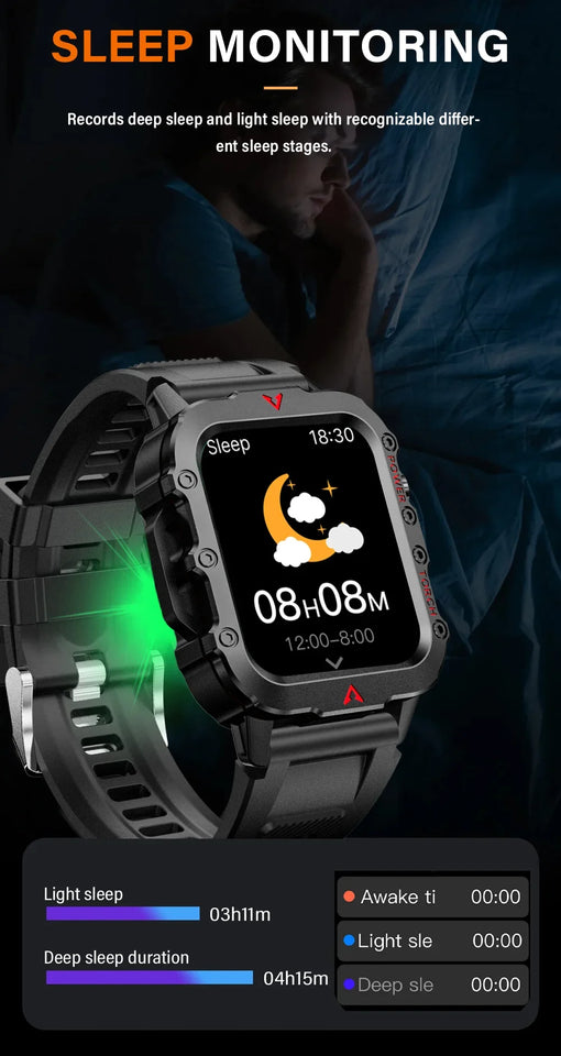2025 New LED Men's Smartwatch 1.73" Screen Bluetooth Answer Call Smartwatch Multi Sport Modes Health Monitoring Fitness Watches