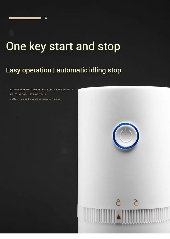 Portable Electric Coffee Grinder with USB Charging Adjustable Ceramic Grinding Core Long Endurance for Outdoor Travel