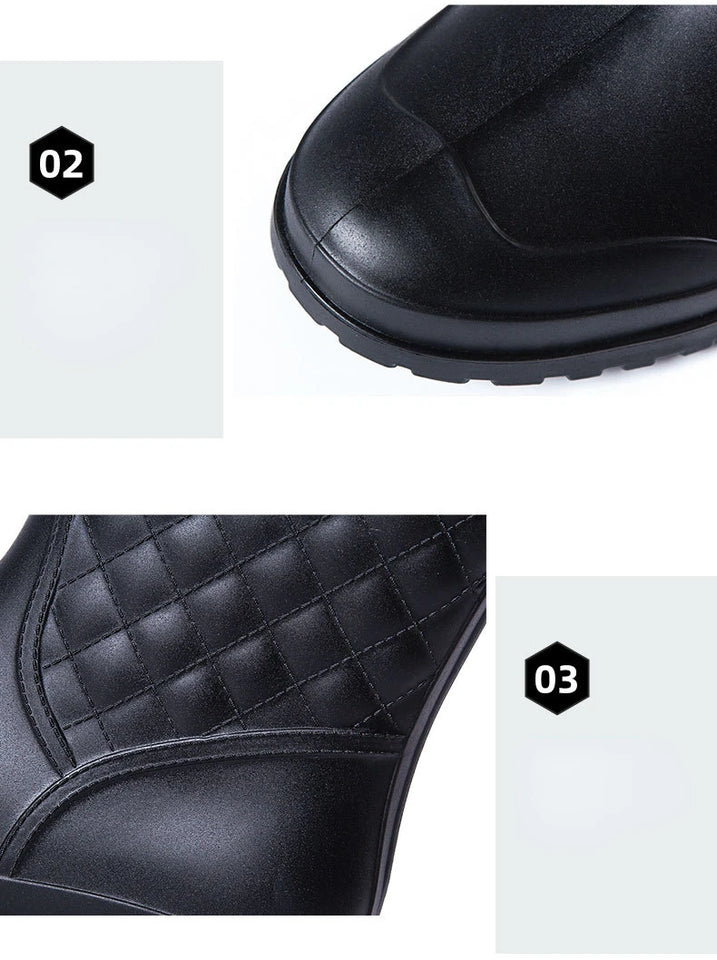 2025 New Women Rain Boots Fashion Non-Slip Women Boots Plaid Casual Rubber Shoes Comfor Wear-resistant Women's Waterproof Shoes