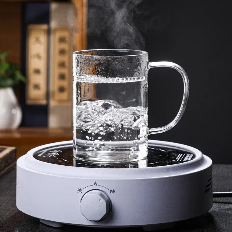 300/400/450ml Heat-resistant Glass Green Tea Mug With Crescent Filter Cup Household Flower Puer Tea Maker Teacup