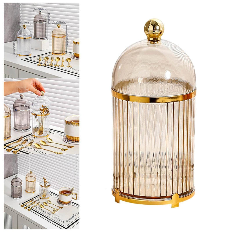 {Summer2}Food Storage Canister Modern Coffee Spoon Dessert Fork Holder For Dining Room Kitchen Tabletop Countertop Organization