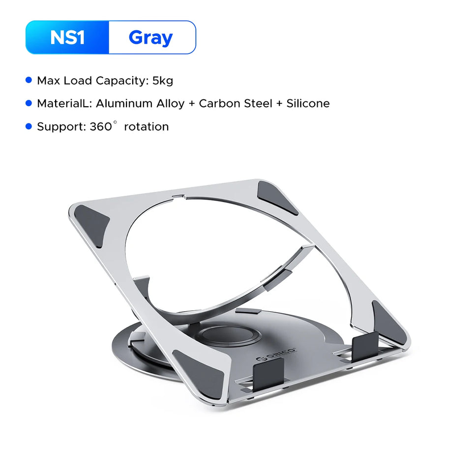 ORICO Laptop Stand for Desk Adjustable Laptop Riser 360° Rotating Ergonomic Notebook Holder Game RGB for All Laptops up 17 Inch