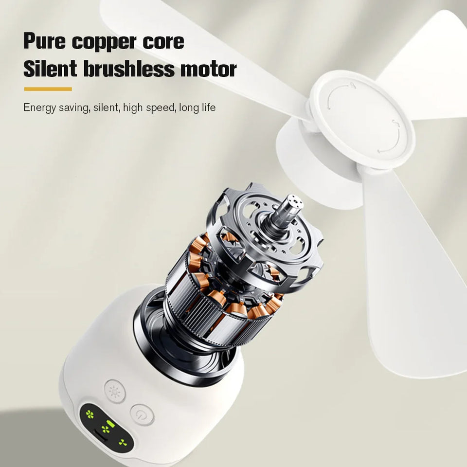 Portable Wireless Ceiling Fan Light Rechargeable Camping Fan with Remote Control Tent Fan for Outdoor Camping Dorm