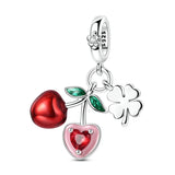 Red Series 925 Sterling Silver Koi Firecracker Dragon Heart Mushroom Coffee Machine Charm Fit DIY Bracelet Necklace Niche Gifts