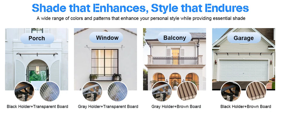 Large Sink Window Door Awning Canopy Outdoor Waterproof Roof Cover For Door Entrance Patio Window Polycarbonate Hollow Sheet