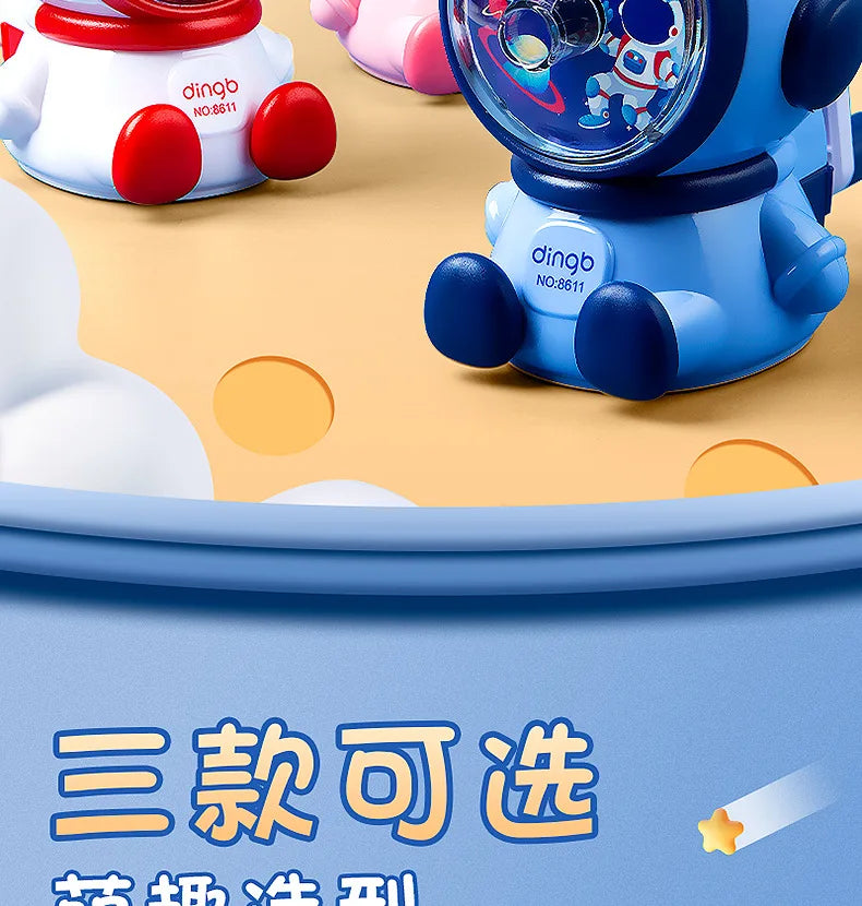 Cartoon Astronaut Pencil Sharpener Student Pencil Sharpener Hand Crank Manual Sharpener Adjustable Thickness Cute Pencil Cutter