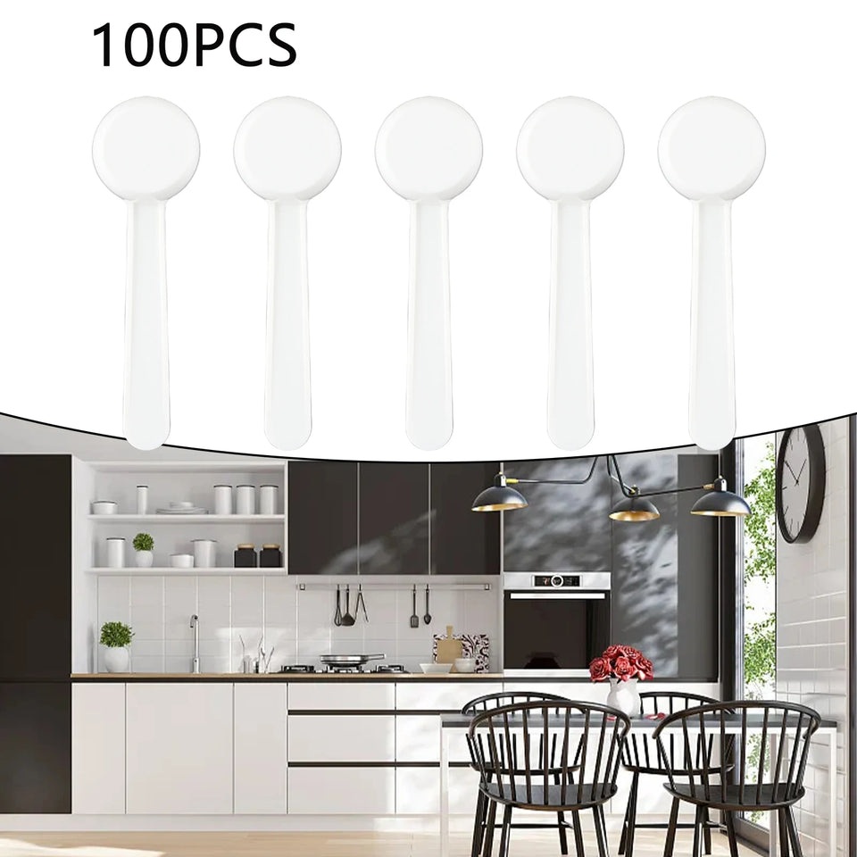 50/100pc 5g White Plastic Measuring Spoon Gram Scoop Food Baking Medicine Powder Milk  Coffee Tea Multifunctional Spoons