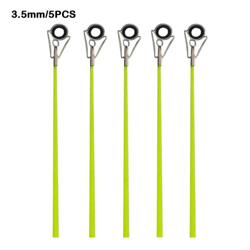 5pcs 40cm Fishing Rod Tip Retractable Carbon Fiber Fiberglass Fishing Pole with Top Ring Boat/Raft Rod Tip Spare Tail Fiberglass