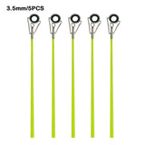 5pcs 40cm Fishing Rod Tip Retractable Carbon Fiber Fiberglass Fishing Pole with Top Ring Boat/Raft Rod Tip Spare Tail Fiberglass