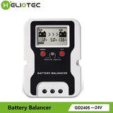 HELIOTEC 24V LED Display Battery Equalizer 2 x 12V Flood AGM Lead Acid Battery Bank Voltage Active Balancer Discharge Regulator