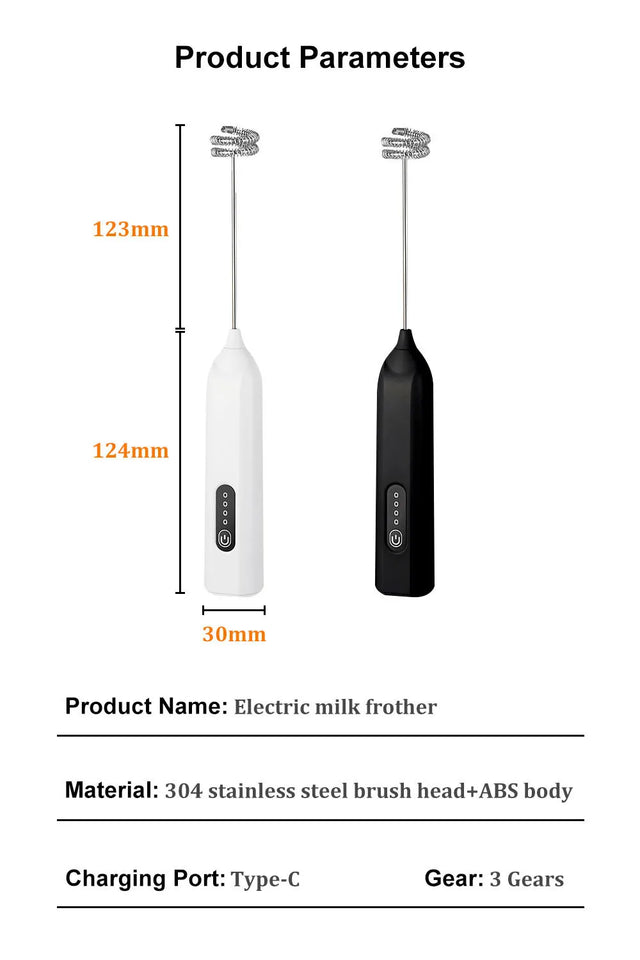Electric Milk Frother Wireless Coffee Whisk Mixer Electric Blender Egg Beater Mini Frother Handle Stirrer Cappuccino Maker
