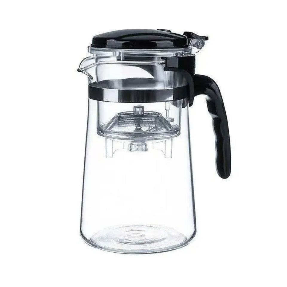 High-temperature resistant and elegant cup, household tea set, one-click tea and water filtration, glass teapot cover