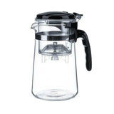 High-temperature resistant and elegant cup, household tea set, one-click tea and water filtration, glass teapot cover