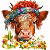 Huacan New Arrivals Diamond Painting Animal Cow 5D Diy Diamond Painting Flower Set Handmade Gift Decorations For Home