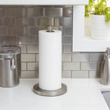 Free-Standing Paper Towel Holder with Weighted Base Non-Slip Design Easy One-Handed Tear Standard Rolls Kitchen Accessory