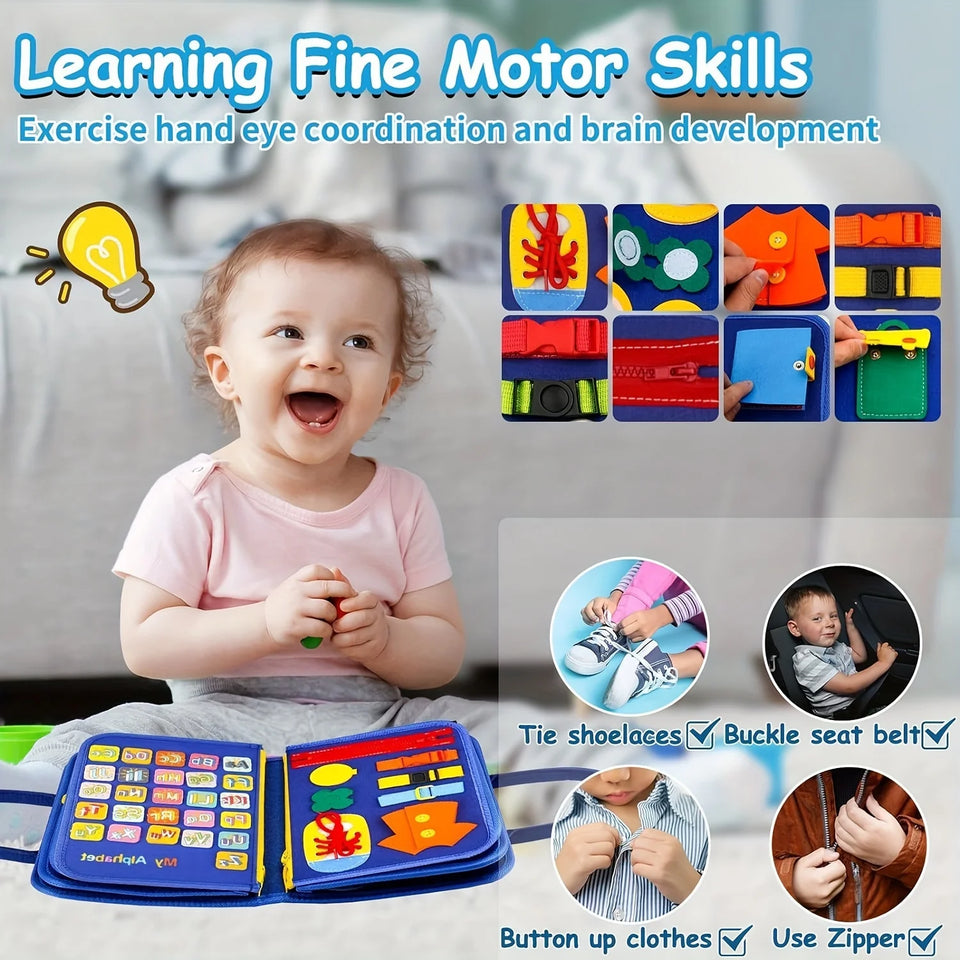 Busy Board Toys for Toddler, Preschool Educational Toy for Learning Fine Motor Skills, Ideal Christmas Birthday Gifts