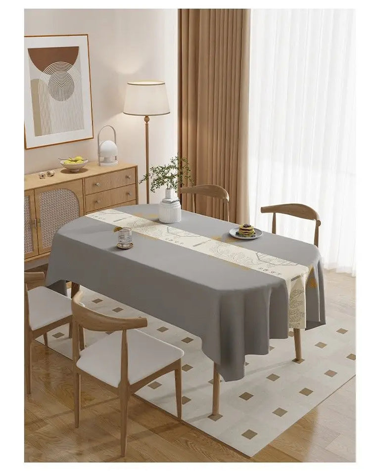 Square Printing Tablecloth No Wash Oil Proof Waterproof and Heat-resistant PVC Table Mat Home Banquet Coffee Table Decoration