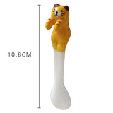 Hot SALE Kitchen Tool Novelty Gift Ceramic Cartoon Cute Cat Animal Spoon Hanging Coffee Dessert Spoon Unique Ice Cream Flatware