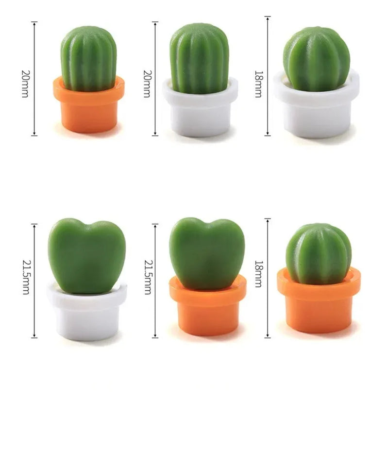 6Pcs/Set 3D Cute Succulent Plant Magnet Message Sticker for Kitchen Refrigerator Magnet Button Cactus decoration accessories
