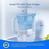 Waterdrop Water Filter Pitcher with 1 Filter, 200-Gallon Long-Life, 10-Cup Large Water Filter Pitcher, NSF Certified, 5X Times L