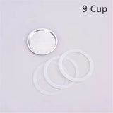 1 Set, 3pcs Silicone Gaskets and 1pc Aluminum Filter Moka Pot Coffee Bottle Replacement Compatible with 3/6/9/12 Cup Moka Expres