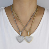 2026 New Arrivals Shiny Heart Shaped Pendant Necklace Micro Pave Bling Cubic Zirconia For Women Fashion Valentine's Day Gift