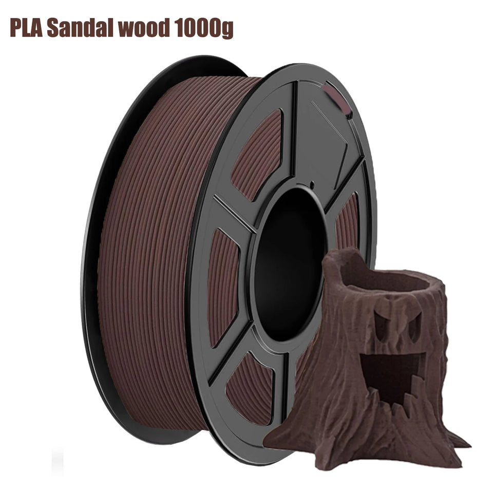 Wood PLA Filament 1.75mm Beginner Bundle,  Individually Vacuum Packed, 250g/500g/1000g Spool, Black wood +Walnut+Logs+cyan wood