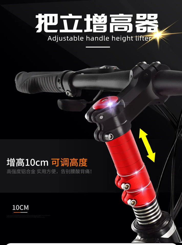 Bike Stem Fork Bicycle Handlebar Extension Riser Rise Up Bicycle Adapter Durable MTB Power Mountain Cycling Part 120mm