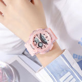Electronic watch, translucent adolescent student multi-functional sports electronic watch
