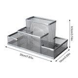Pen Containers For Desk Office Stationery Storage With 4 Grid Desk Organizer Storage For Desktop Home School Bedroom Countertop