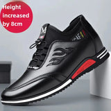 2024 Autumn New Casual Shoes For Men Fashionable Inside Increased High 6cm Lazy Shoes Rubber Shoe Sole Polyamide Leather Shoe