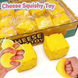 Squeeze Cheese Cube Toy Stress Relief Squishy Soft Ball Slow Rebound Relief Anxiety Fidget Toy for Kids Adults ADHD Autism Gifts