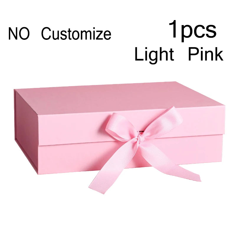 Cardboard Package Box Pink Black Carton Large Gift Box Personalized Logo Corrugated Box For Packaging Party Box With Ribbon
