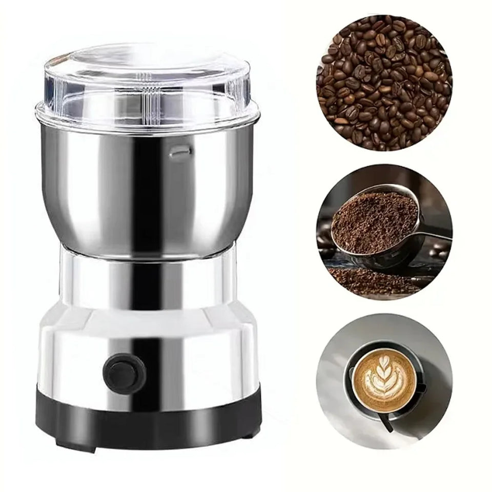 Electric Coffee Bean Grinding Grinder Multipurpose Kitchen Cereal Nuts Beans Spices Grains Grinding Tool for Home Office Outdoor