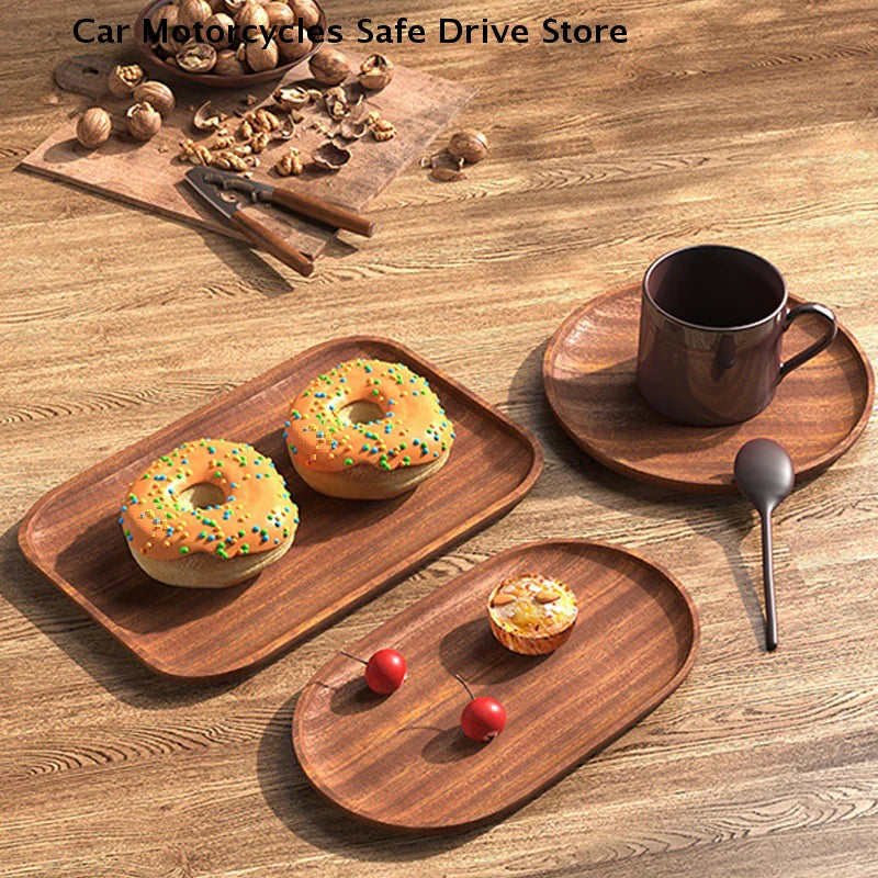 Wooden Tray Whole Piece Walnut No Splicing Wooden Serving Board Natural Cut Wooden Serving Trays Coffee Tea Trays New Tableware