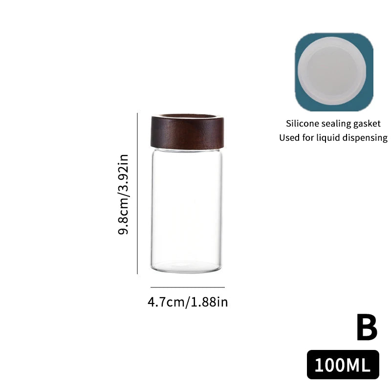 Mini Wood Lid Coffee Beans Storage Container Tube Kitchen Sealed Can Tea Spice Jars Single Dose Espresso Accessory Coffeware