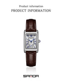 Sanda 1116 New Fashion Elegant Women's Analog Quartz Watch, Rectangle Dial, Water Resistant Business Wristwatch