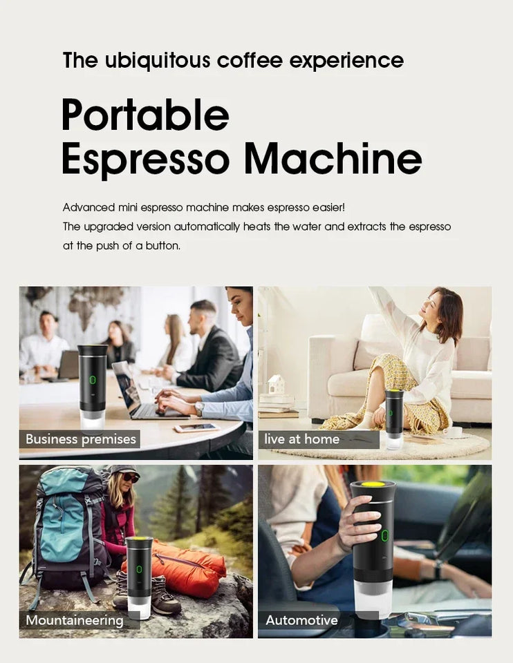 Coffee Machine Wireless Electric Portable Espresso Coffee Machine Maker 3-in-1 Capsule Powder Travel Coffee Maker