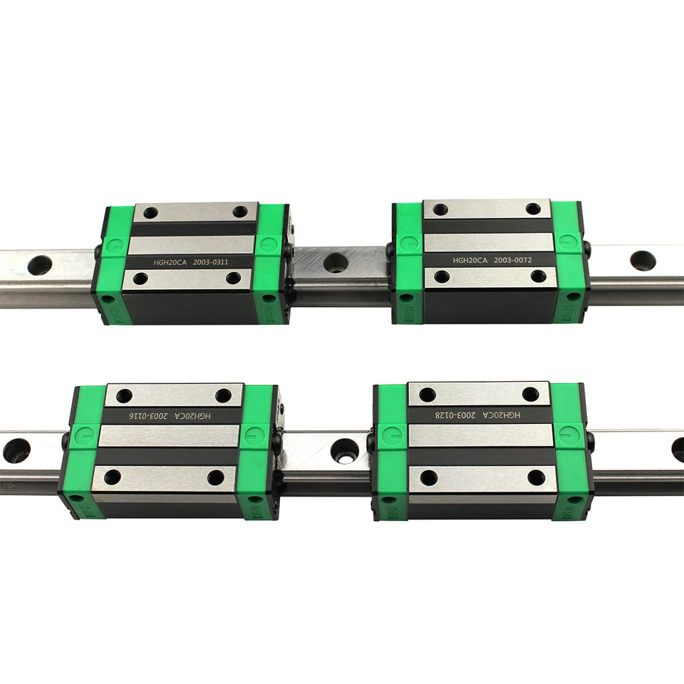 2pcs HGR20 Square Linear Guide Rail 300 400 500 800 1000 1500mm + 4pcs HGH20CA Bearing Slide Block Carriages For CNC 3D Printer